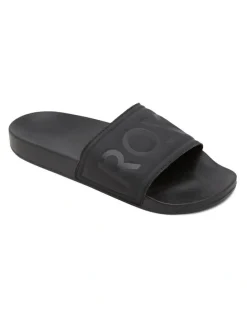 Roxy Slippy Slider Sandals in Black