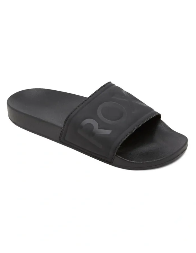 Roxy Slippy Slider Sandals in Black