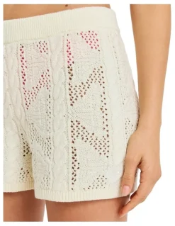 Roxy Spicy Vibes Elastic Waist Shorts in Egret