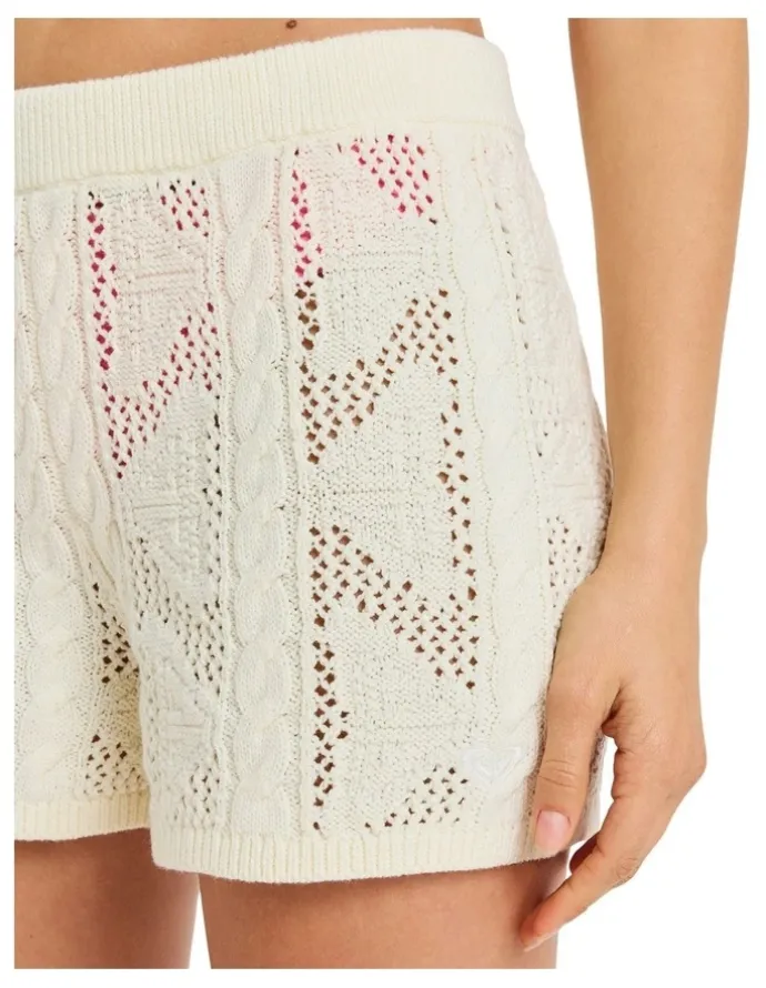 Roxy Spicy Vibes Elastic Waist Shorts in Egret