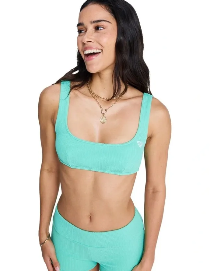 Roxy Sunshine Bralette Bikini Top in Green