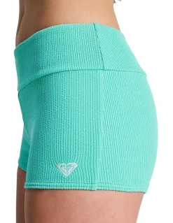 Roxy Sunshine High Rise Boyleg Bikini Bottom in Green