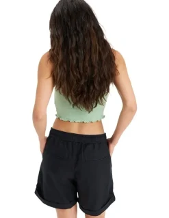 Roxy Sweetest Day Elastic Waist Shorts in Anthracite