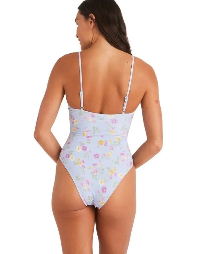 Roxy Wildflower One Piece Swimsuit in Misty Blue