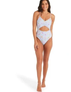 Roxy Wildflower One Piece Swimsuit in Misty Blue