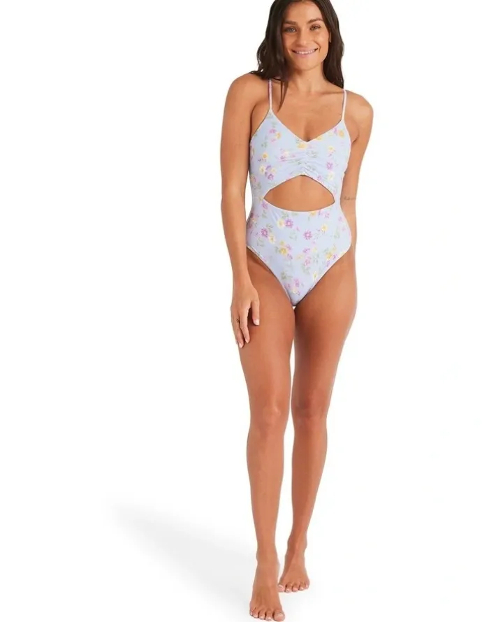 Roxy Wildflower One Piece Swimsuit in Misty Blue