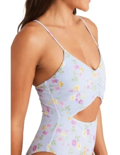 Roxy Wildflower One Piece Swimsuit in Misty Blue