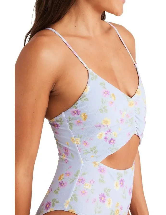 Roxy Wildflower One Piece Swimsuit in Misty Blue