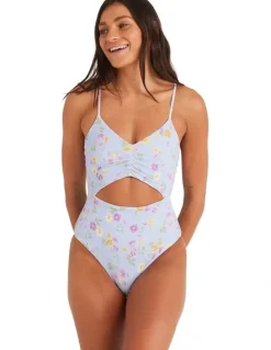 Roxy Wildflower One Piece Swimsuit in Misty Blue