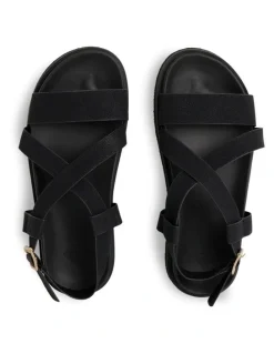 Roxy Zaho Crossed Slides in Black