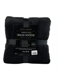 Royal Comfort Reversible Snug Hoodie 750GSM in Black