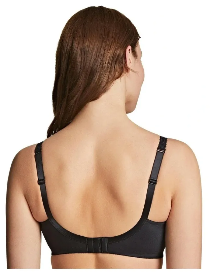 Royce Lingerie Charlotte Cotton-Lined Full Bust Wirefree Support Bra in Black