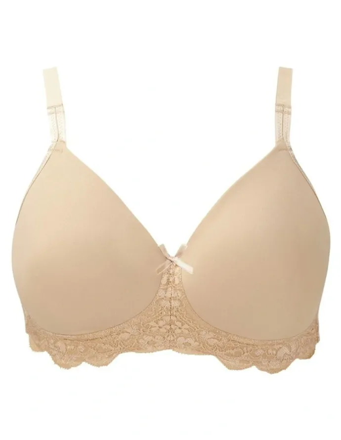 Royce Lingerie Georgia Wirefree T-Shirt Style Mastectomy Bra with Cotton & Lace in Beige