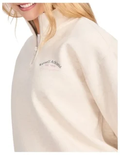 Russell Athletic Lexington Women's Quarter Zip Sweat - Oat Marle
