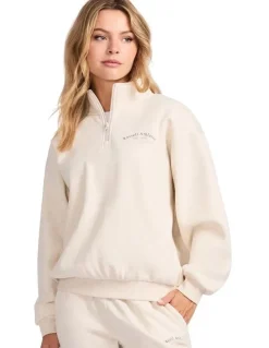 Russell Athletic Lexington Women's Quarter Zip Sweat - Oat Marle