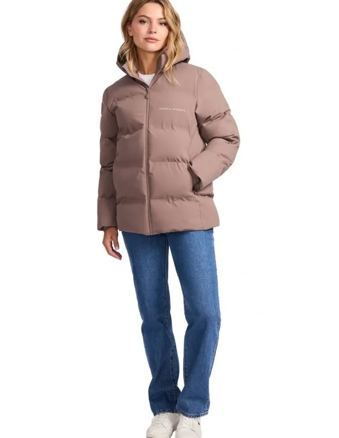 Russell Athletic May Womens Puffer Jacket - Mushroom Brown