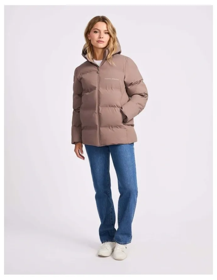 Russell Athletic May Womens Puffer Jacket - Mushroom Brown