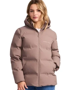 Russell Athletic May Womens Puffer Jacket - Mushroom Brown
