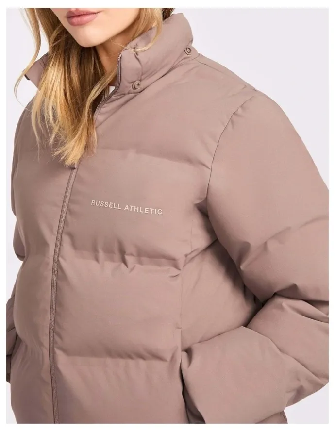 Russell Athletic May Womens Puffer Jacket - Mushroom Brown