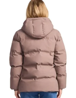 Russell Athletic May Womens Puffer Jacket - Mushroom Brown