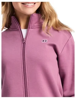 Russell Athletic R Logo Trucker Zip Through Womens Jacket - Tulipwood
