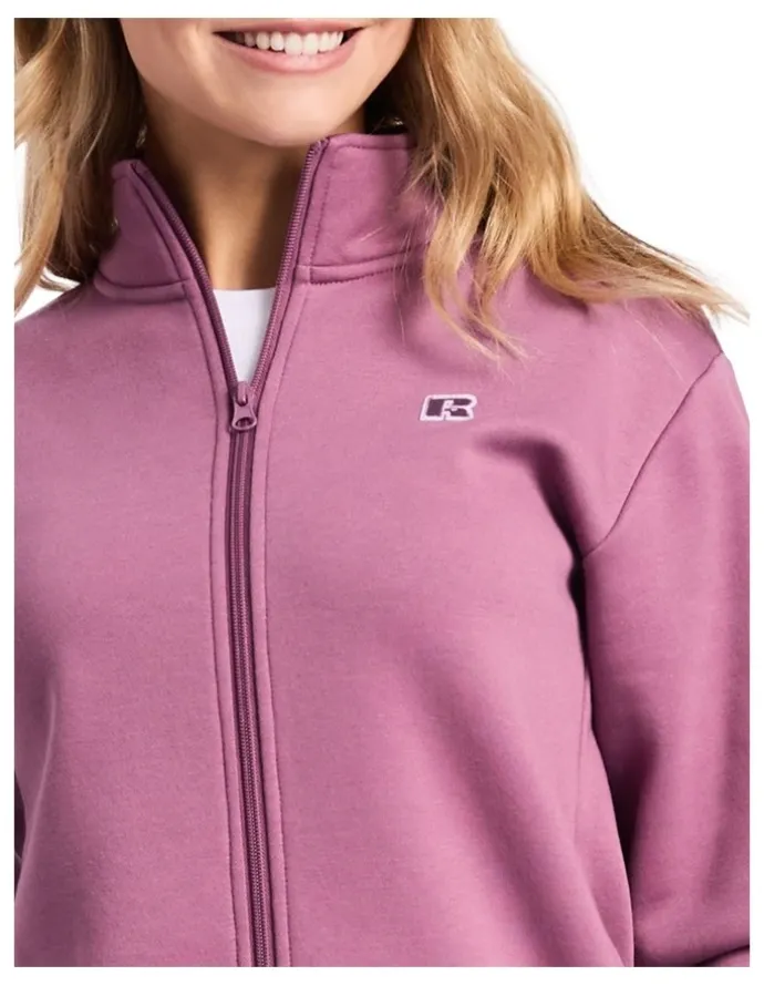 Russell Athletic R Logo Trucker Zip Through Womens Jacket - Tulipwood