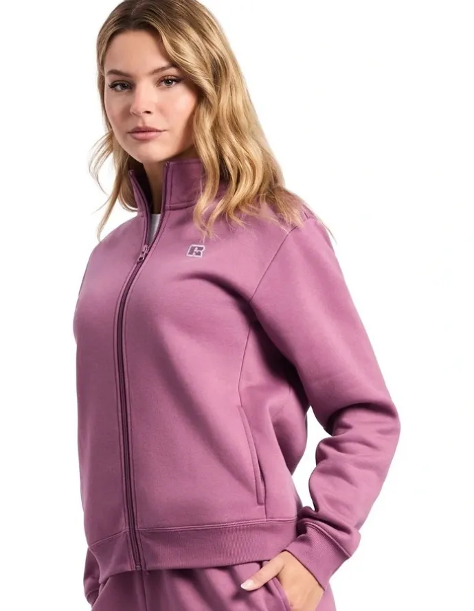 Russell Athletic R Logo Trucker Zip Through Womens Jacket - Tulipwood