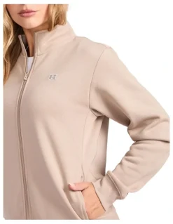 Russell Athletic R Logo Trucker Zip Through Womens Jacket - String