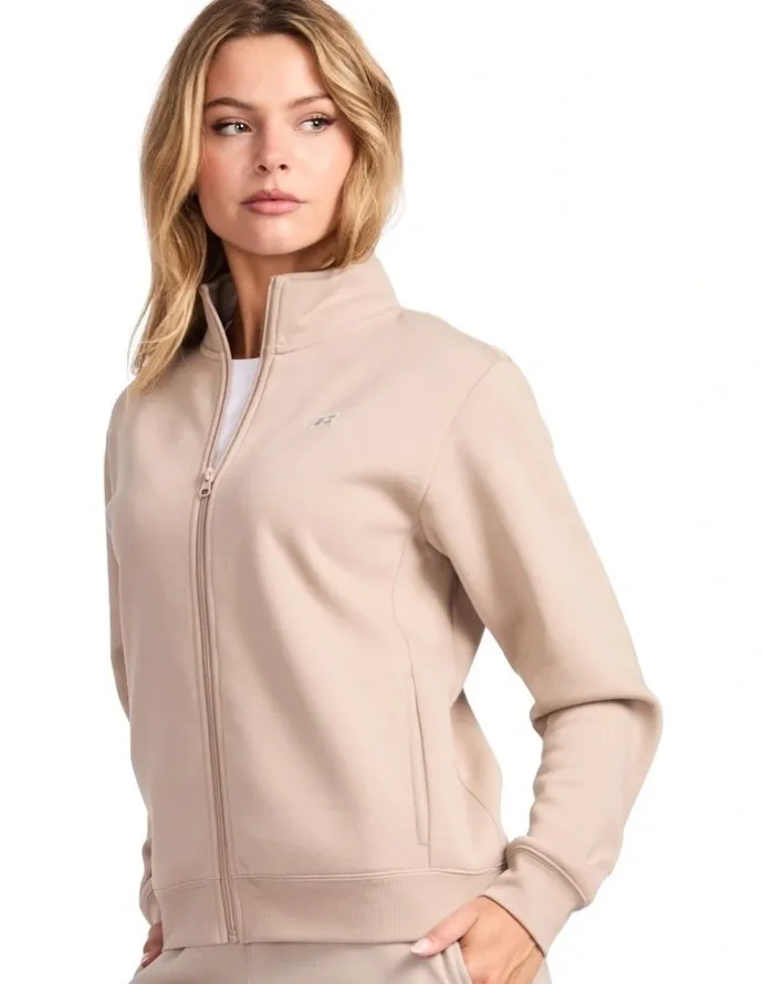 Russell Athletic R Logo Trucker Zip Through Womens Jacket - String
