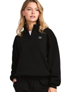 Russell Athletic R Logo Women's Quarter Zip - Black