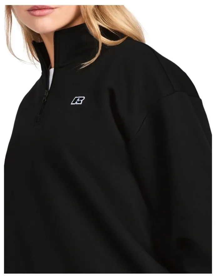 Russell Athletic R Logo Women's Quarter Zip - Black
