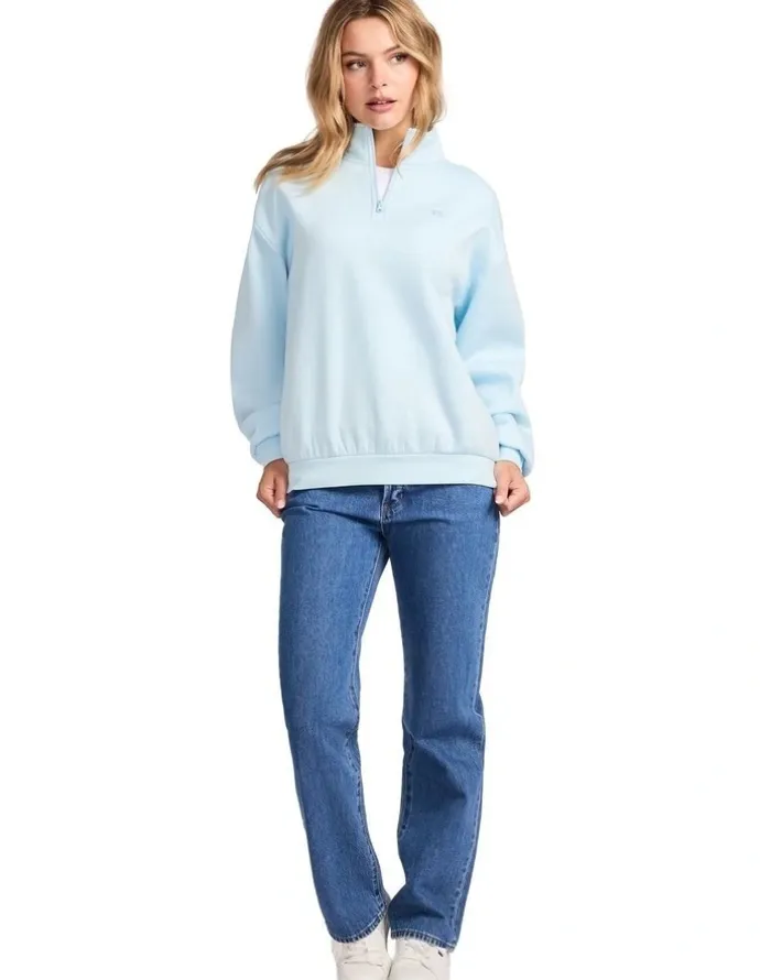 Russell Athletic R Logo Women's Quarter Zip - Blue Breeze