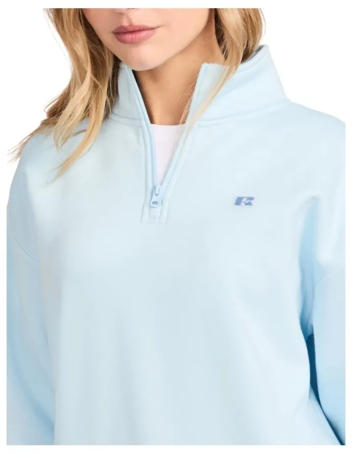 Russell Athletic R Logo Women's Quarter Zip - Blue Breeze