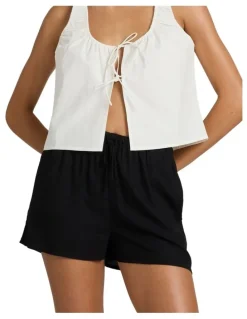 RVCA Raya Elastic Waist Shorts in Black