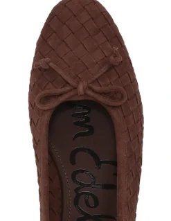 Sam Edelman Ruthie Ballet Flats in Java Brown Suede