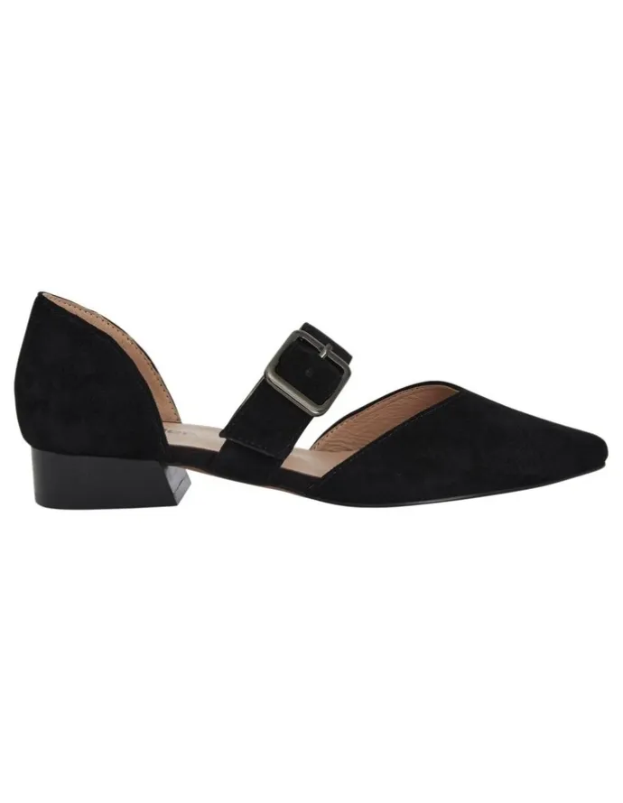 Sandler Adore Flat Shoes in Black Suede