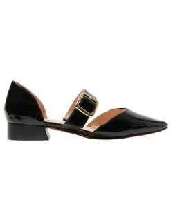 Sandler Adore Flat Shoes in Black Patent Leather