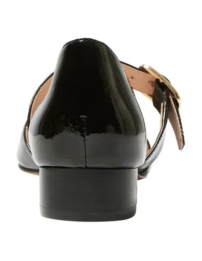 Sandler Adore Flat Shoes in Black Patent Leather