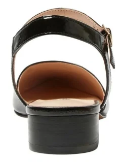 Sandler Amity Flat Leather Shoes in Black Patent