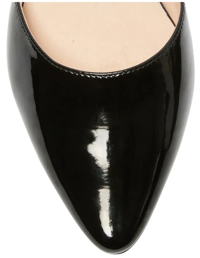 Sandler Amity Flat Leather Shoes in Black Patent