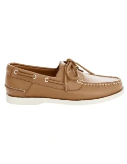 Sandler Anchor Flat Shoes in Tan Leather