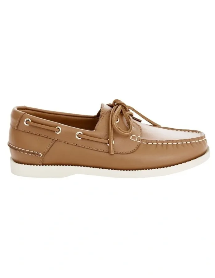 Sandler Anchor Flat Shoes in Tan Leather