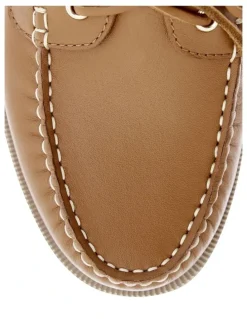 Sandler Anchor Flat Shoes in Tan Leather