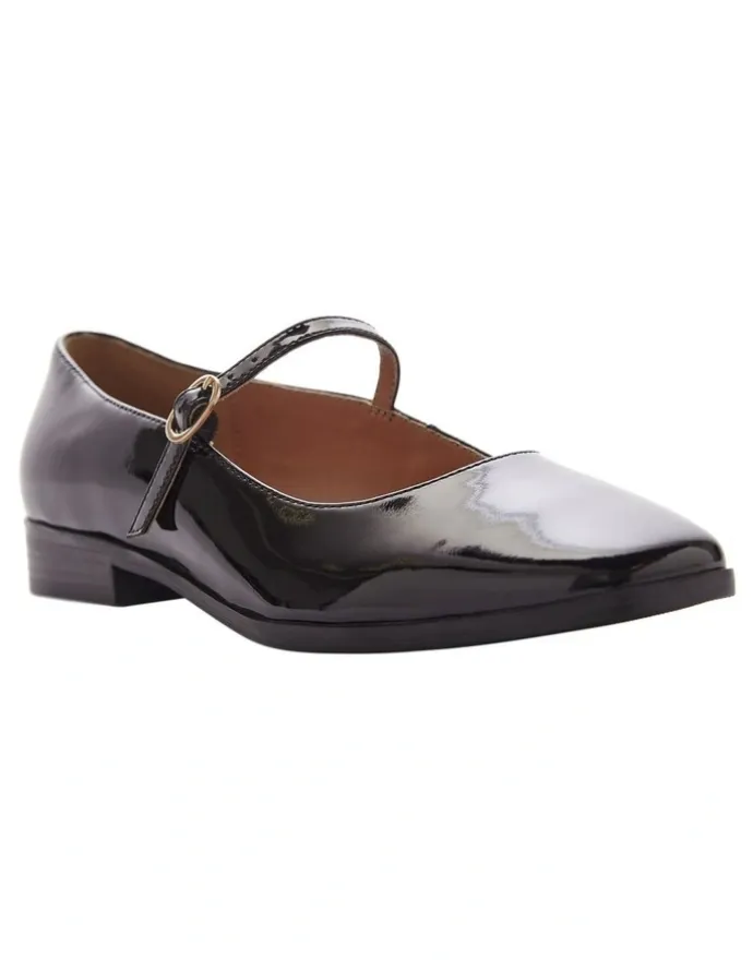 Sandler Andrea Flat Shoes in Black Patent Leather