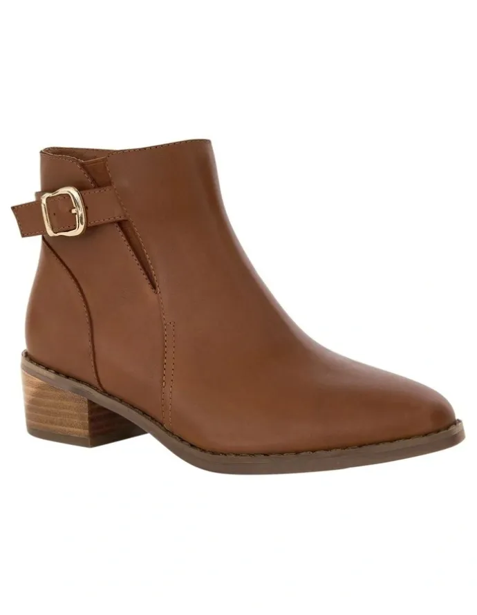 Sandler Cesar Ankle Boots in Mid Brown Leather