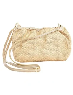 Sandler Clover Bag in Light Gold Raffia