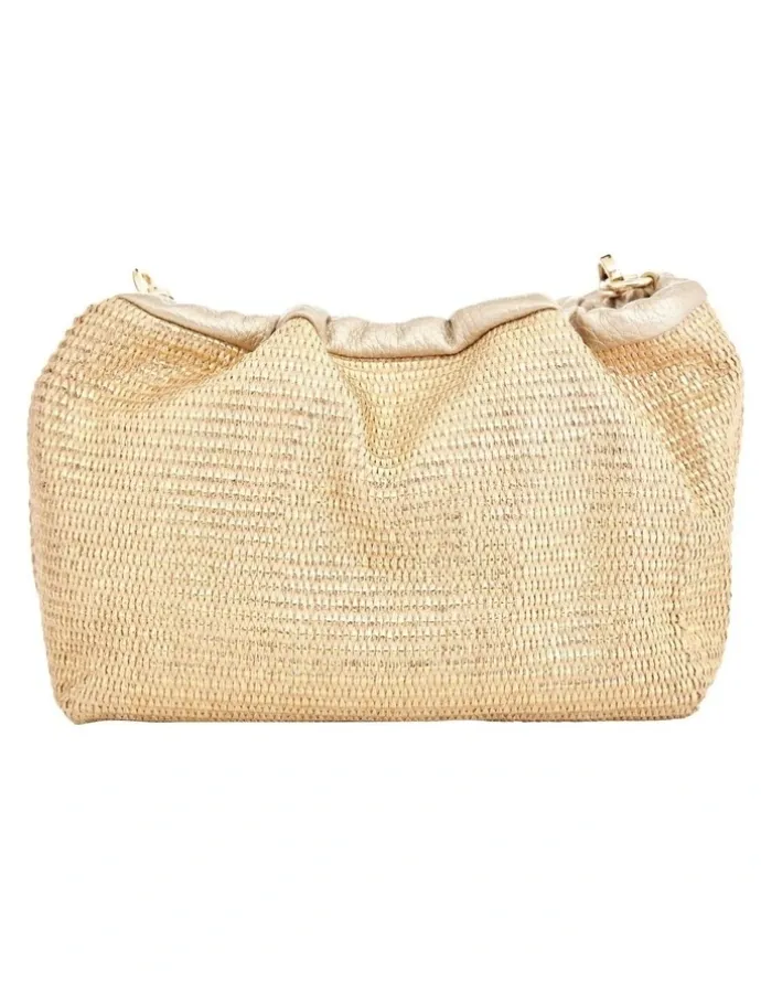 Sandler Clover Bag in Light Gold Raffia
