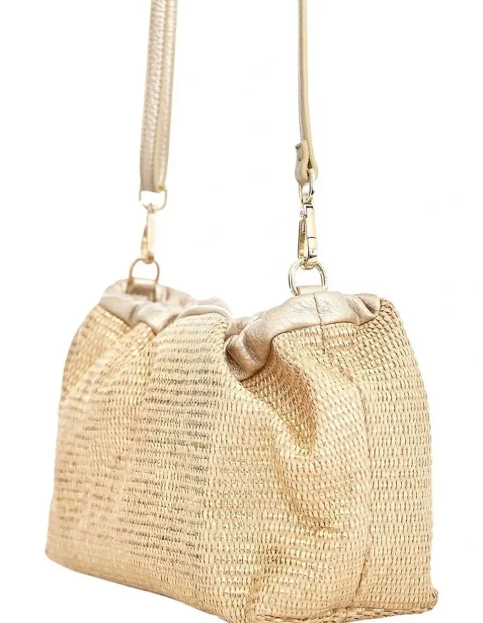 Sandler Clover Bag in Light Gold Raffia