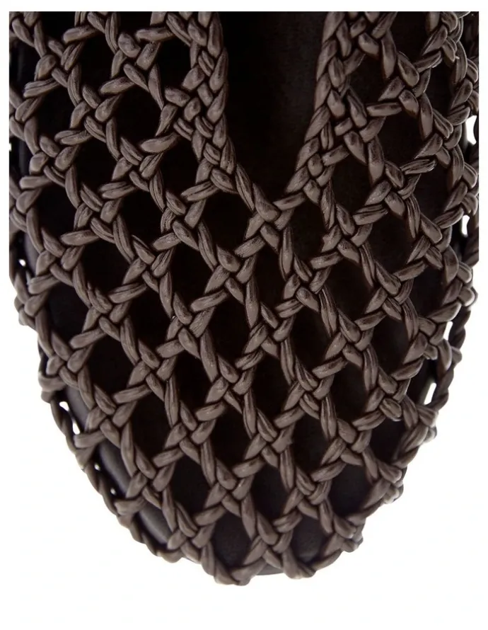 Sandler Ebony Flat Ballet in Chocolate Weave