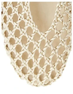 Sandler Ebony Flat Shoes in Soft Gold Weave